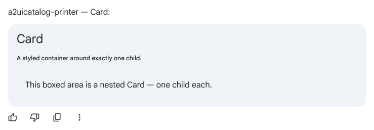 Card primitive rendering in Gemini Enterprise