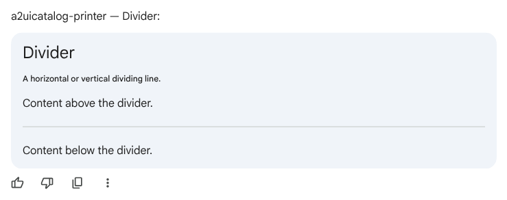 Divider primitive rendering in Gemini Enterprise