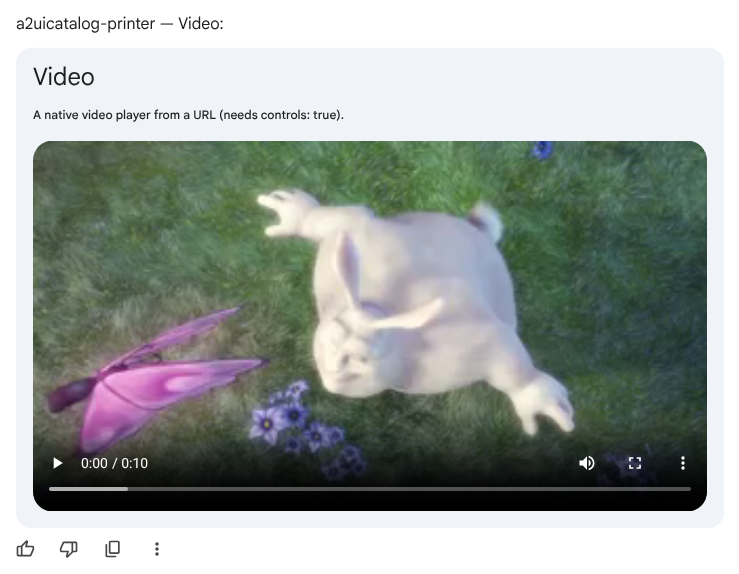 Video primitive rendering in Gemini Enterprise
