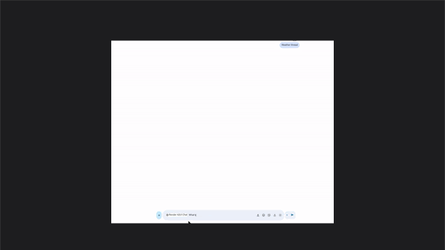 Live weather card, server-rendered and posted into a Google Chat space via a plain image URL